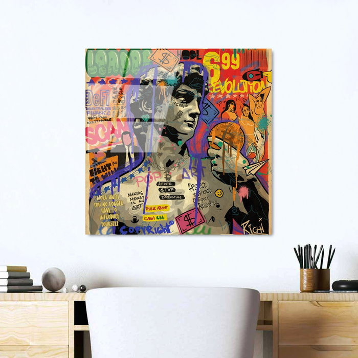 Wallity Pintura Decorativa de Vidrio Templado Multicolor 50 x 50 cm